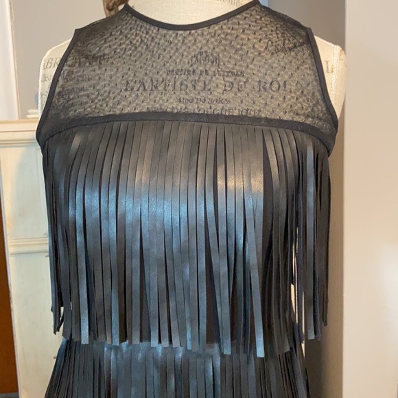 LIU JO FRINGED BLACK DRESS - 42 Italian US Small Excellent condition - Picture 5 of 12
